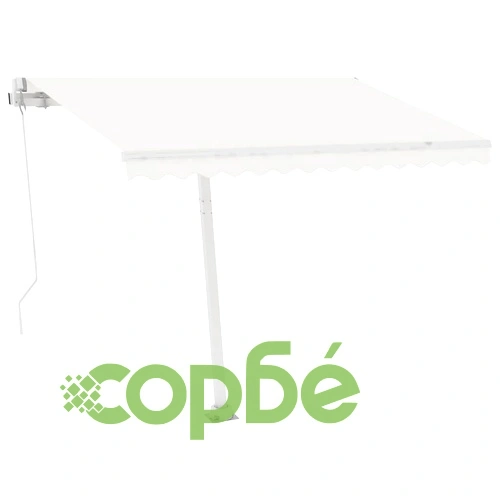 Свободностояща ръчно прибираща се тента, 300x250 см, кремава ➤ топ цена ➤ sorbe.bg