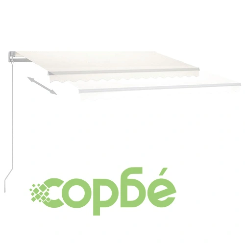 Свободностояща ръчно прибираща се тента, 300x250 см, кремава ➤ топ цена ➤ sorbe.bg