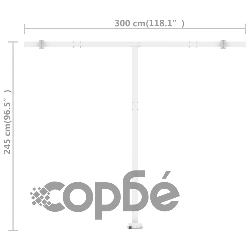Свободностояща ръчно прибираща се тента, 300x250 см, антрацит ➤ топ цена ➤ sorbe.bg
