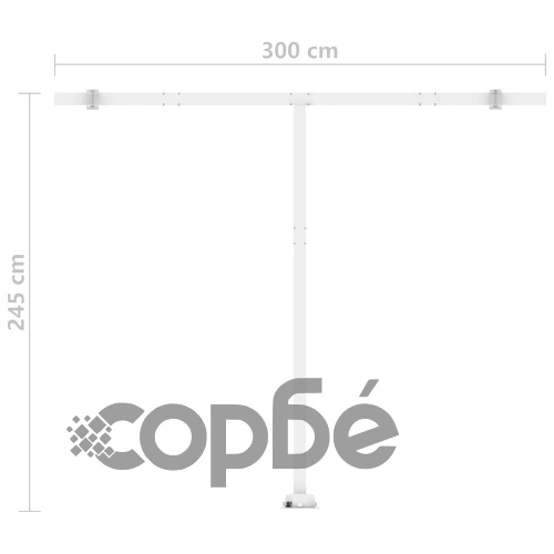 Ръчно прибираща се тента с LED, 300x250 см, оранжево и кафяво ➤ топ цена ➤ sorbe.bg