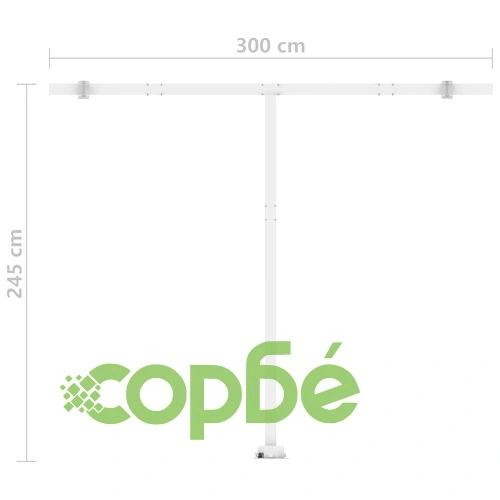 Свободностояща автоматична тента, 300x250 см, кремава ➤ топ цена ➤ sorbe.bg
