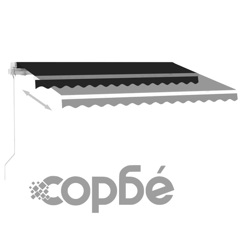 Свободностояща ръчно прибираща се тента, 350x250 см, антрацит ➤ топ цена ➤ sorbe.bg