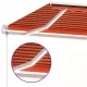 Автоматичен сенник, LED и сензор за вятър, 350x250 см, оранжев