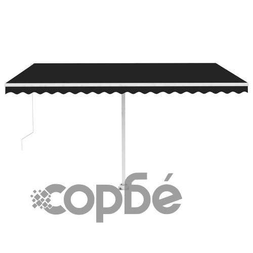 Свободностояща ръчно прибираща се тента, 400x300 см, антрацит ➤ топ цена ➤ sorbe.bg