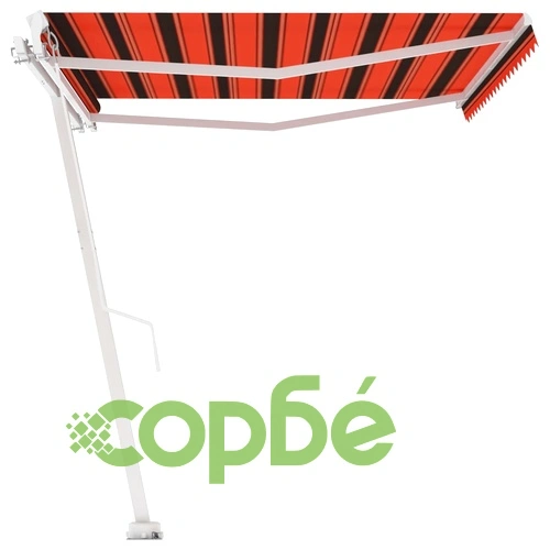 Свободностояща ръчна тента, 400x300 см, оранжево/кафяво ➤ топ цена ➤ sorbe.bg