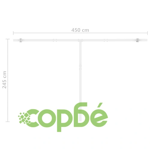 Ръчно прибираща се тента с LED, 400x300 см, оранжево и кафяво ➤ топ цена ➤ sorbe.bg