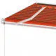 Автоматичен сенник LED сензор за вятър 400x300 см оранжевокафяв