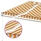 Ръчно прибиращ се сенник с LED, 500x300 см, жълто и бяло