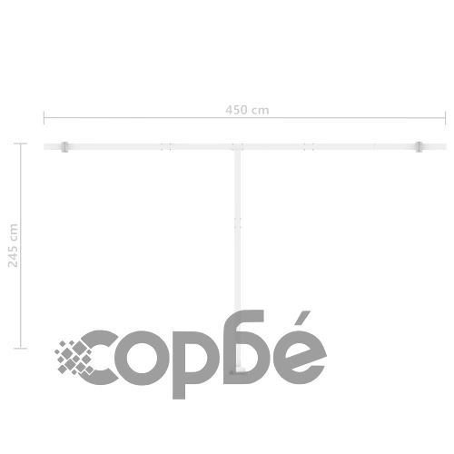 Ръчно прибираща се тента с LED, 500x300 см, оранжево и кафяво ➤ топ цена ➤ sorbe.bg