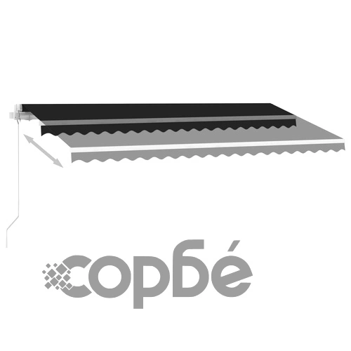Свободностояща ръчно прибираща се тента 400x350 см антрацит ➤ топ цена ➤ sorbe.bg