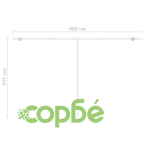 Ръчно прибираща се тента с LED, 400x350 см, оранжево и кафяво  ➤ топ цена ➤ sorbe.bg