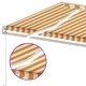 Ръчно прибиращ се сенник с LED, 450x350 см, жълто и бяло