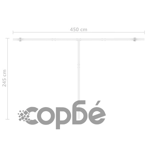 Ръчно прибираща се тента с LED, 450x350 см, оранжево и кафяво ➤ топ цена ➤ sorbe.bg
