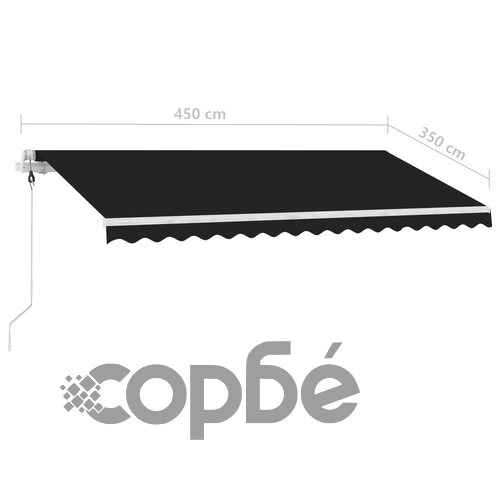 Свободностояща автоматична тента, 450x350 см, антрацит ➤ топ цена ➤ sorbe.bg