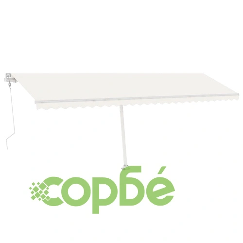 Автоматичен сенник с LED и сензор за вятър 600x350 см кремав ➤ топ цена ➤ sorbe.bg
