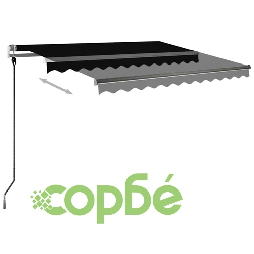 Ръчно прибираща се тента с LED, 300x250 см, антрацит ➤ топ цена ➤ sorbe.bg