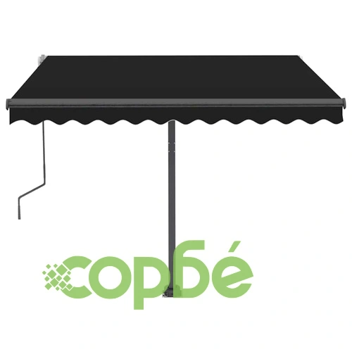 Ръчно прибираща се тента с LED, 300x250 см, антрацит ➤ топ цена ➤ sorbe.bg