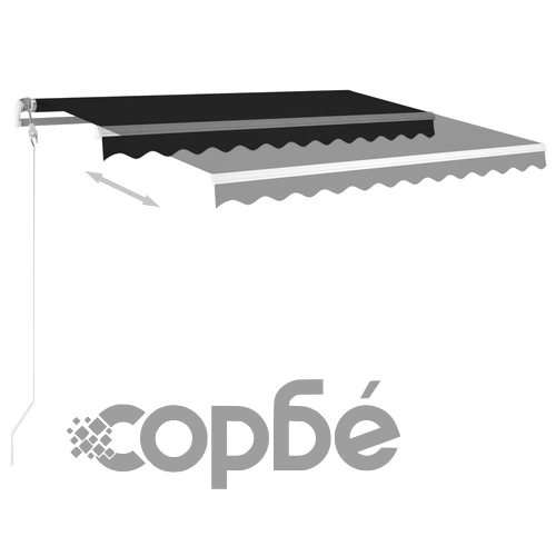 Свободностояща ръчно прибираща се тента, 350x250 см, антрацит ➤ топ цена ➤ sorbe.bg