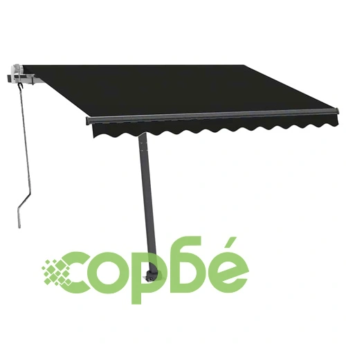 Ръчно прибираща се тента с LED, 350x250 см, антрацит ➤ топ цена ➤ sorbe.bg
