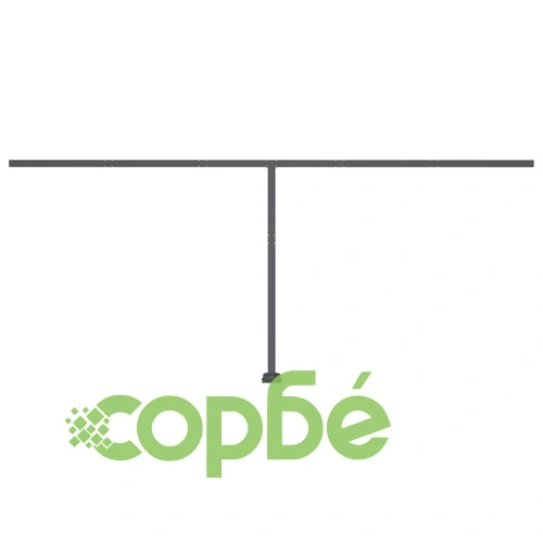 Ръчно прибиращ се сенник с LED, 500x300 см, синьо и бяло ➤ топ цена ➤ sorbe.bg