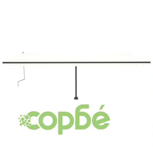 Свободностояща ръчно прибираща се тента 600x300 см кремав ➤ топ цена ➤ sorbe.bg