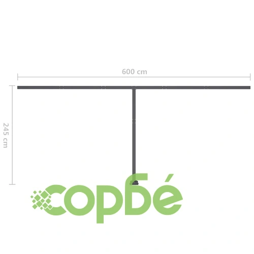 Ръчно прибиращ се сенник с LED, 600x300 см, синьо и бяло ➤ топ цена ➤ sorbe.bg