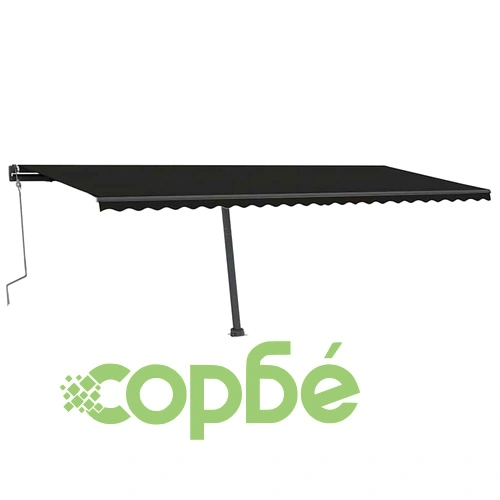 Ръчно прибираща се тента с LED, 600x300 см, антрацит ➤ топ цена ➤ sorbe.bg