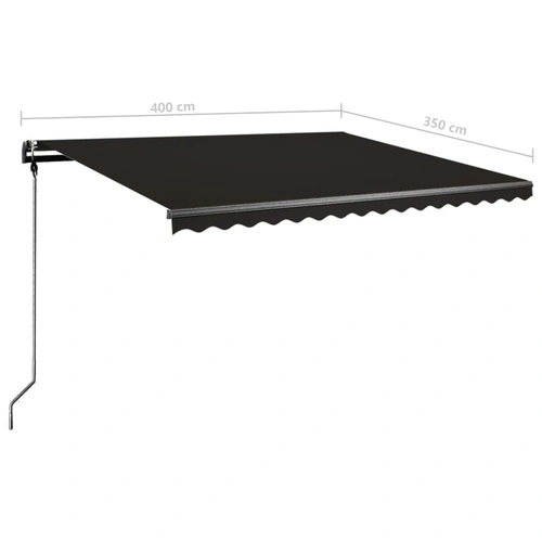 Ръчно прибиращ се сенник с LED, 400x350 см, антрацит ➤ топ цена ➤ sorbe.bg