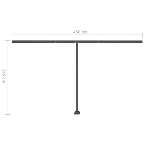 Ръчно прибиращ се сенник с LED, 400x350 см, антрацит ➤ топ цена ➤ sorbe.bg