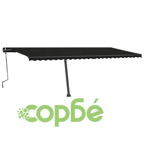 Ръчно прибиращ се сенник с LED, 600x350 см, антрацит ➤ топ цена ➤ sorbe.bg