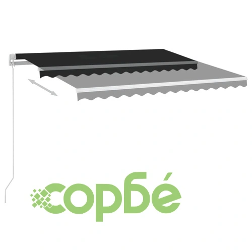 Автоматична тента с LED и сензор за вятър, 3x2,5 м, антрацит ➤ топ цена ➤ sorbe.bg