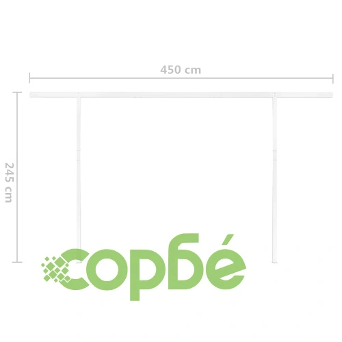 Автоматично прибиращ се сенник с LED, 4x3 м, синьо и бяло ➤ топ цена ➤ sorbe.bg