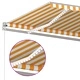 Автоматична тента с LED и сензор за вятър, 4x3 м, жълто и бяло