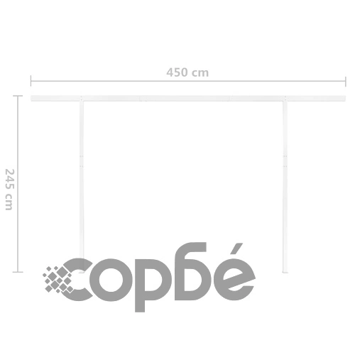 Ръчно прибиращ се сенник с LED, 4,5x3 м, жълто и бяло ➤ топ цена ➤ sorbe.bg