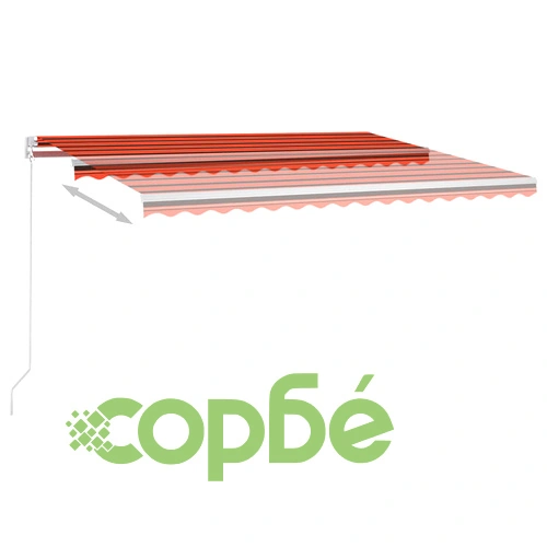 Автоматична тента LED и сензор за вятър 4,5x3 м оранжево/кафяво ➤ топ цена ➤ sorbe.bg