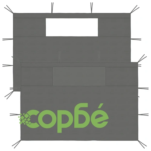 Стени за шатри с прозорци, 2 бр, антрацит ➤ топ цена ➤ sorbe.bg