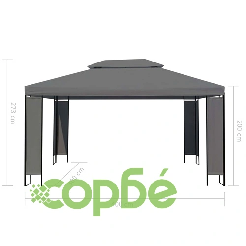 Шатра с LED светещи стрингове, антрацит, 3х4 м ➤ топ цена ➤ sorbe.bg