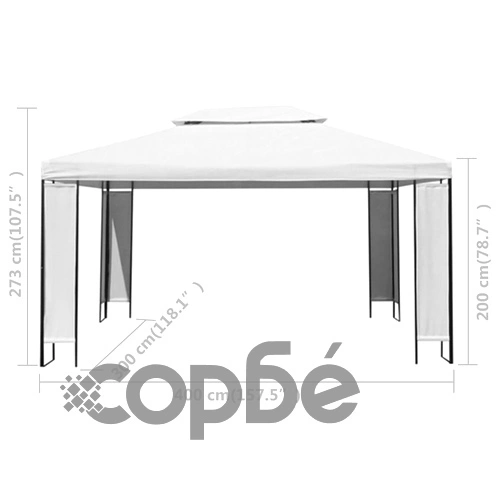 Шатра с LED светещи стрингове, бяла, 3х4 м ➤ топ цена ➤ sorbe.bg