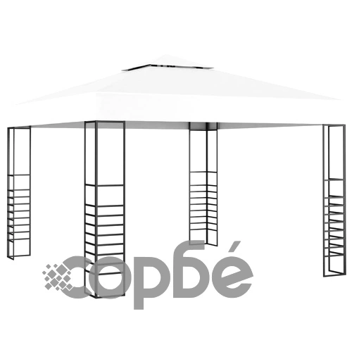 Градинска шатра с LED светещи стрингове, 3х3 м, бяла ➤ топ цена ➤ sorbe.bg
