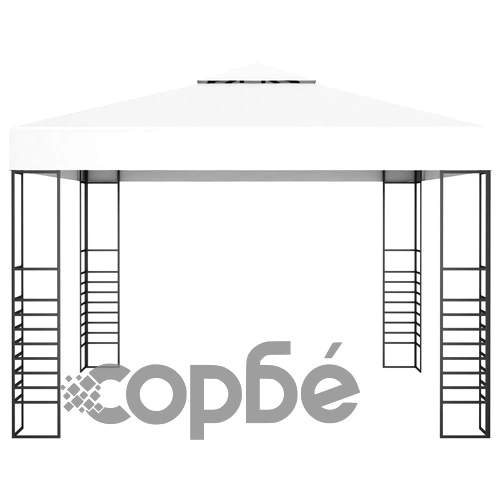 Градинска шатра с LED светещи стрингове, 3х3 м, бяла ➤ топ цена ➤ sorbe.bg