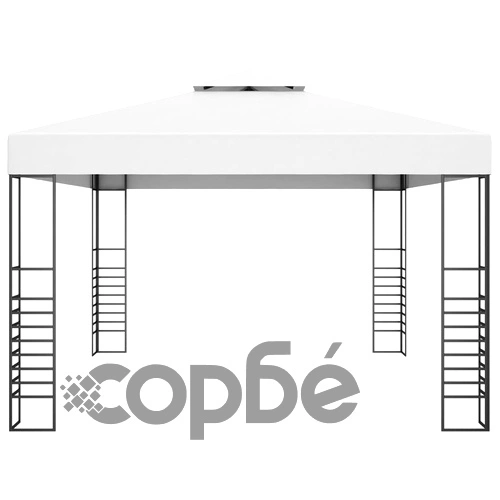 Шатра с LED светещи стрингове, 4x3x2,7 м, бяла ➤ топ цена ➤ sorbe.bg