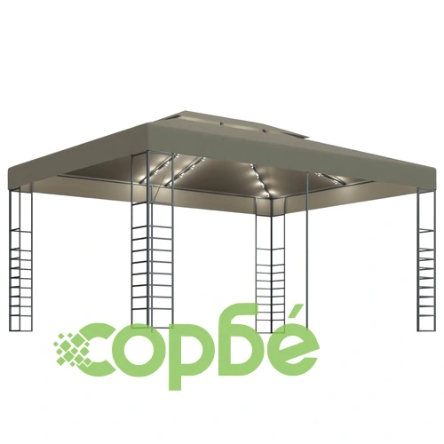 Шатра с LED светещи стрингове, 3х4 м, антрацит ➤ топ цена ➤ sorbe.bg