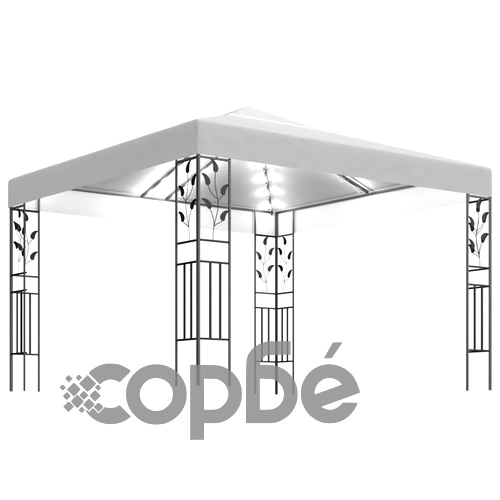 Шатра с LED светещи стрингове, 3х3 м, бяла ➤ топ цена ➤ sorbe.bg
