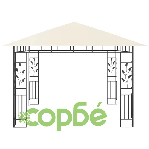 Шатра с комарник и LED стринг, 3x3x2,73 м, 180 г/м², кремава ➤ топ цена ➤ sorbe.bg