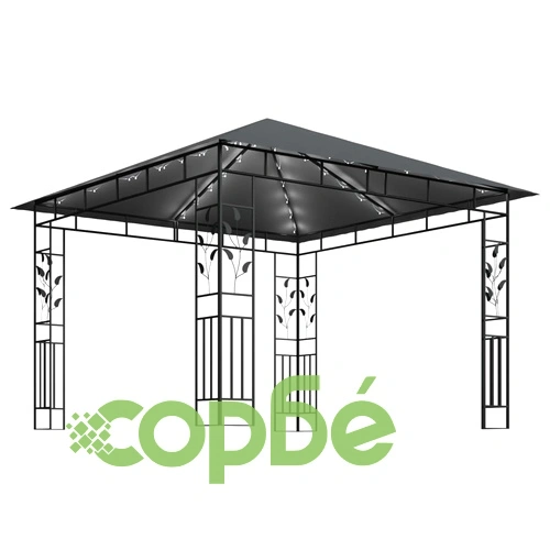 Шатра с мрежа срещу комари/LED стринг 3x3x2,73 м таупе 180 г/м² ➤ топ цена ➤ sorbe.bg