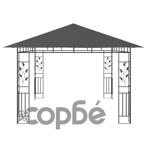 Шатра с мрежа срещу комари и LED стрингове 4x3x2,73 м антрацит ➤ топ цена ➤ sorbe.bg