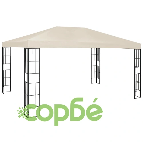 Шатра с LED светещи стрингове, 3х4 м, кремава ➤ топ цена ➤ sorbe.bg