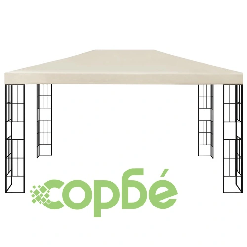 Шатра с LED светещи стрингове, 3х4 м, кремава ➤ топ цена ➤ sorbe.bg