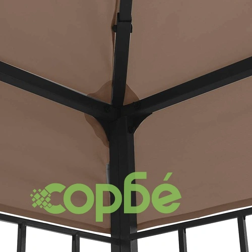 Шатра с LED светещи стрингове, 3х3 м, таупе ➤ топ цена ➤ sorbe.bg