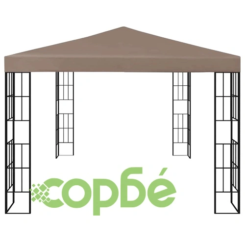 Шатра с LED светещи стрингове, 4х3 м, таупе ➤ топ цена ➤ sorbe.bg